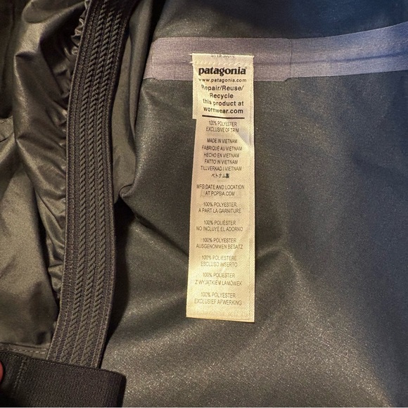 Patagonia Women's M SnowDrifter RECCO Jacket H2No Hooded Sequoia Red/Navy Ski - Picture 7 of 11